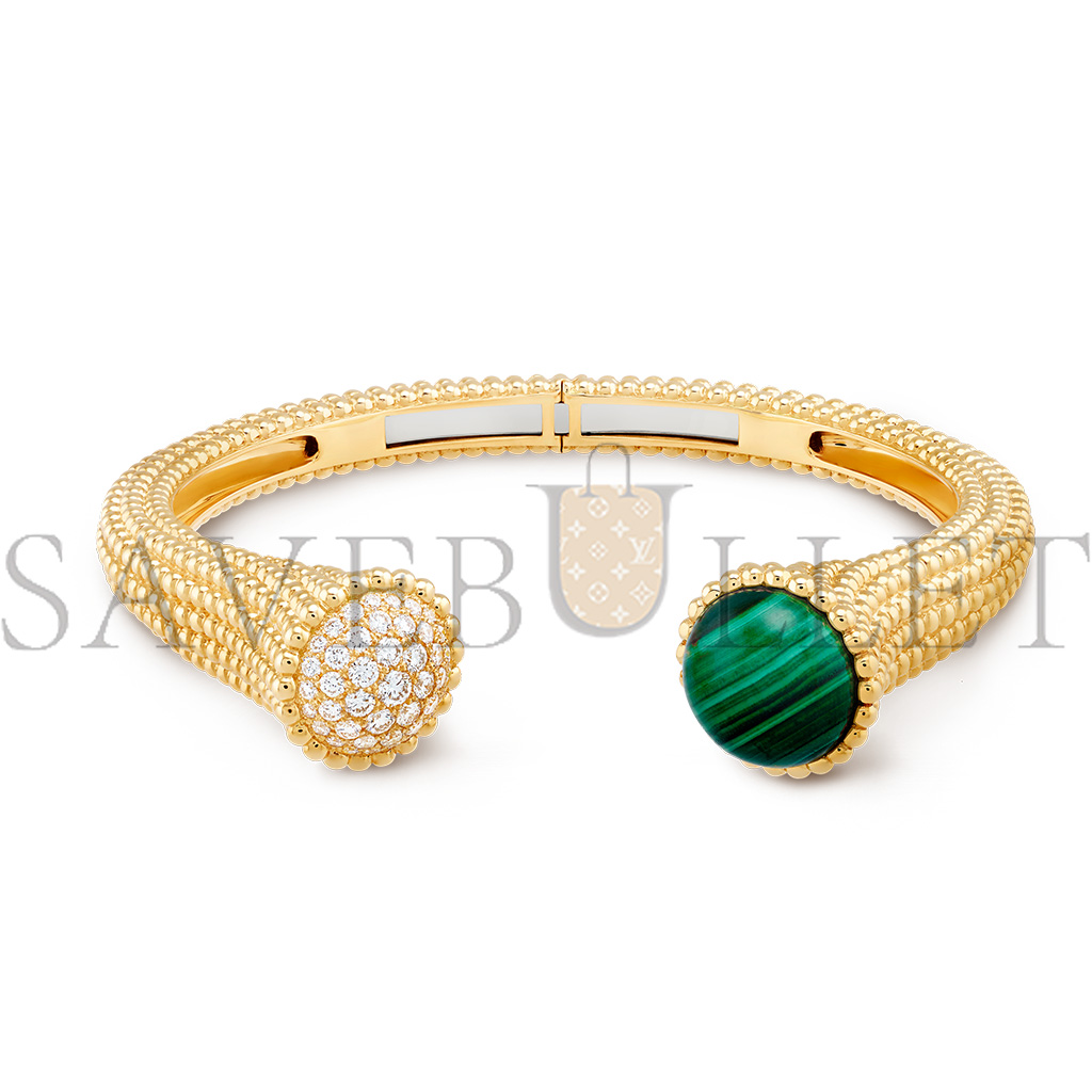 van cleef arpels perlÉe couleurs bracelet, small model - yellow gold, Di*m*nd, malachite  vcarp27100
